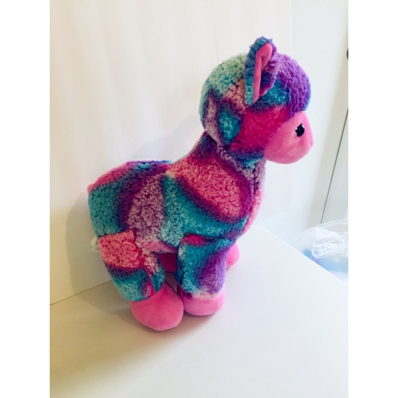 BAB  14” Plush Stuffed Lama Tie-Dyed, Rainbow Alpaca - Picture 3 of 7